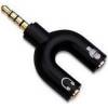 Music Lover 3.5mm Headphone Mic Audio Y Splitter Black  (QH-C1190)